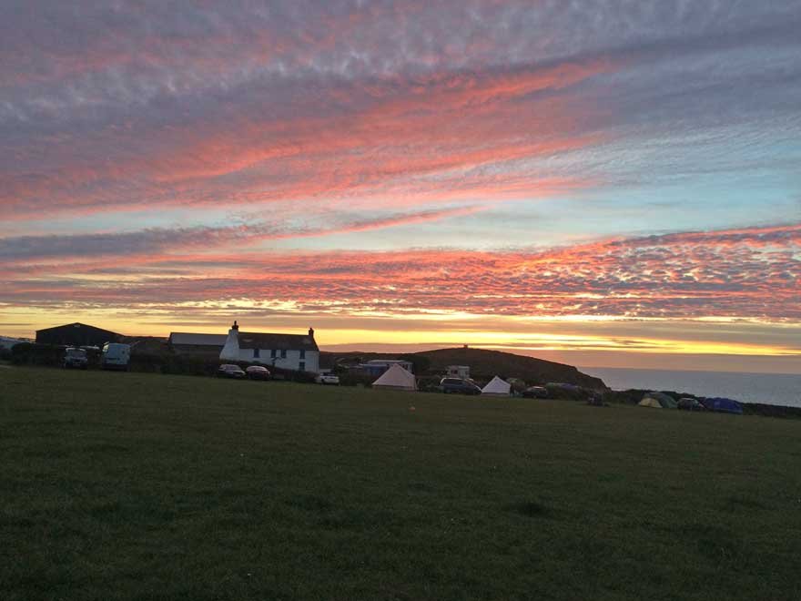 Sunset over St Brides Bay from West Hook Farm