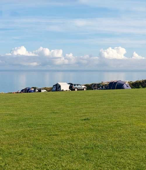 Camping field at West Hook Farm overlooking St Brides Bay